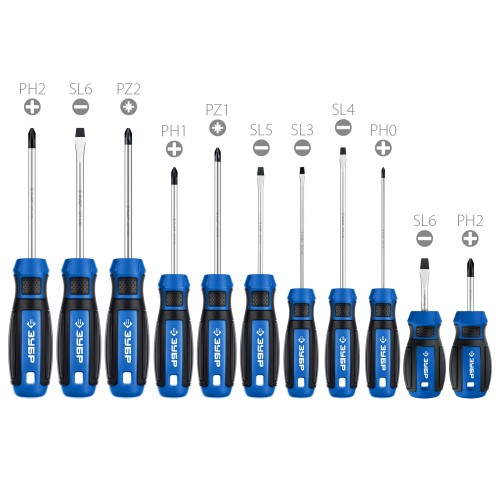 ЗУБР 11 предм., набор отверток, Профессионал (25241)