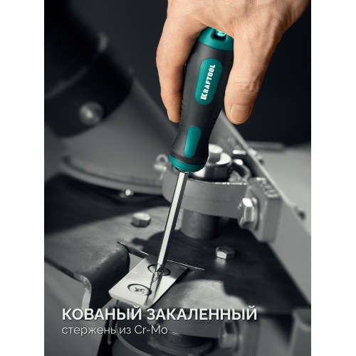 KRAFTOOL Universal-12, PH 0-1-2-3-4, PZ 1-2-3-4, SL 5, 6, 8 мм, 12-в-1, универсальная переставная отвертка с двусторонним стержнем (26168)