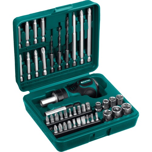 KRAFTOOL Kompakt-43, с насадками, 43 предм., реверсивная отвертка (25556-H43)