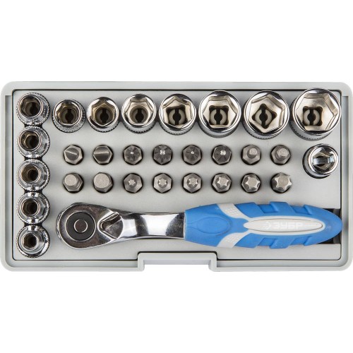 ЗУБР 31 шт, набор: трещотка, биты и торцовые головки (26054-H31)