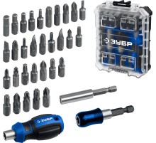 ЗУБР Компакт 34 предм., система стыковки Z-БОКС, набор: отвертка с насадками, Профессионал (25173)