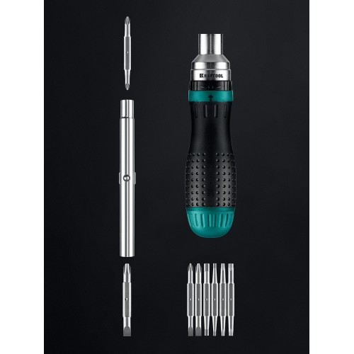 KRAFTOOL 19-в-1 KraftMax 19, Реверсивная отвертка с битами (25862)