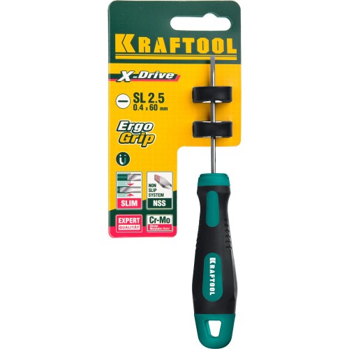 KRAFTOOL Х-Drive, SL2.5 x 60, отвертка (250071-2.5-060)