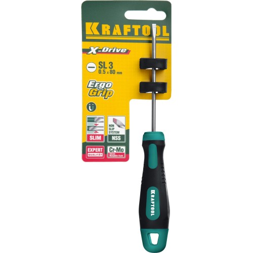 KRAFTOOL Х-Drive, SL3 x 80, отвертка (250071-3.0-080)
