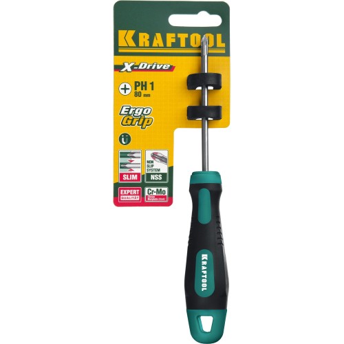 KRAFTOOL Х-Drive, PH1 x 80, отвертка (250072-1-080)