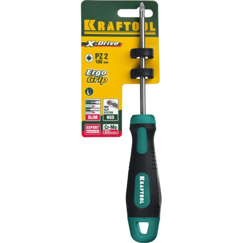 KRAFTOOL Х-Drive, PZ2 x 100, отвертка (250073-2-100)