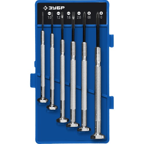 ЗУБР Часовщик, 6 предм., набор часовых отверток, Профессионал (25666)