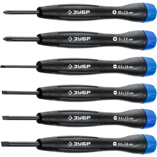 ЗУБР TX-6, 6 шт, набор отверток для точных работ, Профессионал (25658-H6)