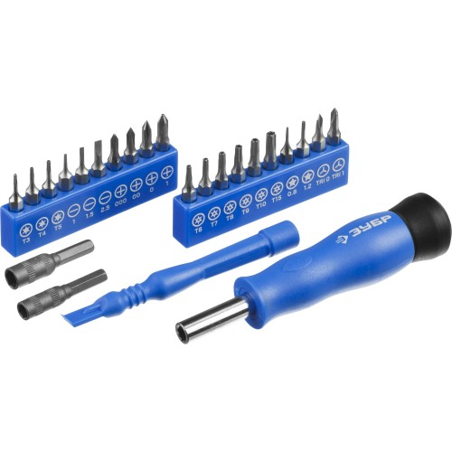 ЗУБР 24 предм., отвертка для точных работ с насадками, Профессионал (25648-H24)