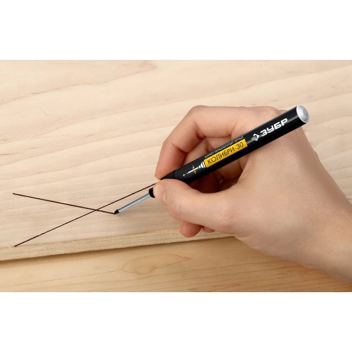 ЗУБР Колибри-30 черный, наконечник L 30 мм, ᴓ 2.8 мм, перманентный маркер для отверстий (06338-2)