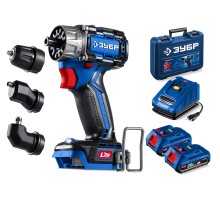 ЗУБР КОМПАКТ Комби #2, 20 В, 50 Н·м, 2 АКБ LMS (2 А·ч), бесщеточная модульная дрель-шуруповерт, кейс, ПРОФЕССИОНАЛ (DB-50-22-H3)