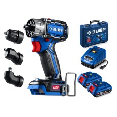 ЗУБР КОМПАКТ Комби #2, 20 В, 50 Н·м, 2 АКБ LMS (2 А·ч), бесщеточная модульная дрель-шуруповерт, кейс, ПРОФЕССИОНАЛ (DB-50-22-H3)