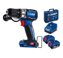 ЗУБР 20 В, 70 Н·м, 2 АКБ LMS (4 А·ч), бесщеточная дрель-шуруповерт, кейс, ПРОФЕССИОНАЛ (DB-70-42)
