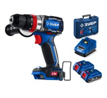 ЗУБР 20 В, 70 Н·м, 2 АКБ LMS (2 А·ч), бесщеточная ударная дрель-шуруповерт, кейс, ПРОФЕССИОНАЛ (DBS-70-22)