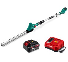 ЗУБР 20 В, 460 мм, 1 АКБ LMS (4 Ач), кусторез аккумуляторный со штангой (КРАШ-2046-41)
