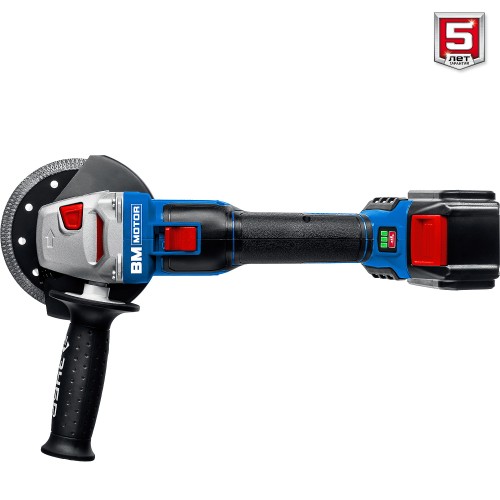 ЗУБР Т7, 20 В, 125 мм, 1 АКБ (4 А·ч), бесщеточная УШМ, сумка, Профессионал (AB-125-41)