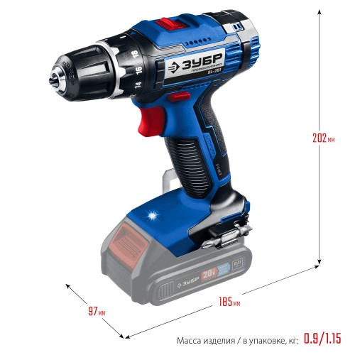 ЗУБР Т7, 20 В, 50 Н·м, без АКБ, дрель-шуруповерт, Профессионал (DL-201)