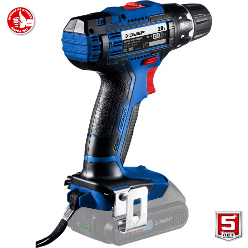 ЗУБР Т7, 20 В, 50 Н·м, без АКБ, дрель-шуруповерт, Профессионал (DL-201)