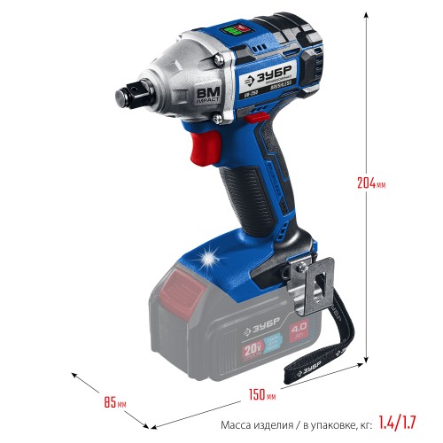 ЗУБР Т7, 20 В, 280 Н·м, без АКБ, бесщеточный гайковерт, Профессионал (GB-250)