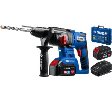 ЗУБР Т7, 20 В, 26 мм, 2 АКБ (4 А·ч), бесщеточный перфоратор, кейс, Профессионал (PB-260-42)