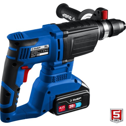 ЗУБР Т7, 20 В, 26 мм, 2 АКБ (4 А·ч), бесщеточный перфоратор, кейс, Профессионал (PB-260-42)