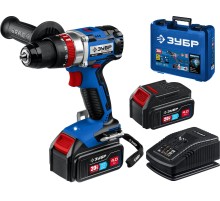 ЗУБР Т7, 20 В, 70 Н·м, 2 АКБ (4 А·ч), бесщеточная ударная дрель-шуруповерт, кейс, Профессионал (DBS-201-42)