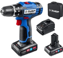 ЗУБР 12 В, 40 Н·м, 2 АКБ тип Т7 (4 А·ч), дрель-шуруповерт, сумка, Профессионал (DL-121-42)