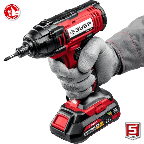 ЗУБР С1-18, 18 В, 250 Н·м, 2 АКБ (2 А·ч), винтоверт ударный, кейс (ГВЛ-255-22)