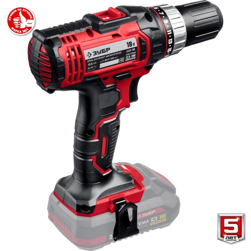 ЗУБР С1-18, 18 В, 40 Н·м, без АКБ, дрель-шуруповерт (ДШЛ-185)