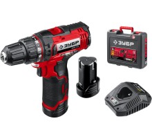 ЗУБР С1-12, 12 В, 30 Н·м, 2 АКБ (2 А·ч), дрель-шуруповерт, кейс (ДШЛ-125-22)