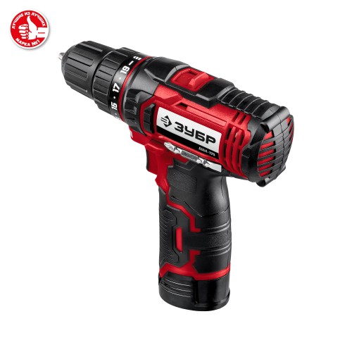 ЗУБР С1-12, 12 В, 30 Н·м, 2 АКБ (2 А·ч), дрель-шуруповерт, кейс (ДШЛ-125-22)