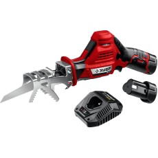 ЗУБР С1-12, 12 В, 80 мм, 2 АКБ (2 А·ч), сабельная пила (СПЛ-125-22)