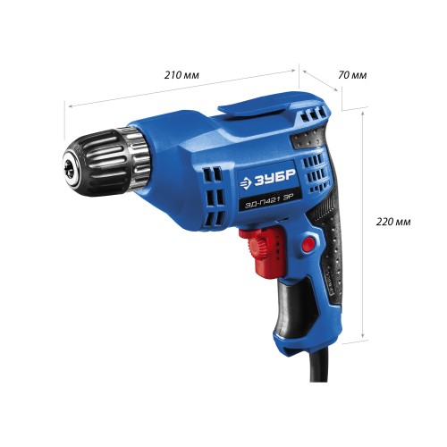 ЗУБР 420 Вт, 10 мм БЗП, безударная дрель, Профессионал (ЗД-П421 ЭР)