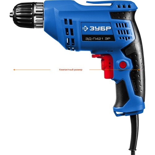 ЗУБР 420 Вт, 10 мм БЗП, безударная дрель, Профессионал (ЗД-П421 ЭР)