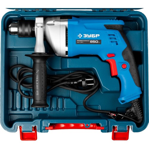 ЗУБР 850 Вт, 13 мм, ударная дрель, мет. корпус, кейс, Профессионал (ЗДУ-850 ЭРМКМ2)
