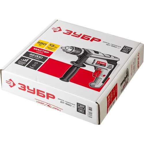 ЗУБР 550 Вт, 13 мм, ударная дрель (ДУ-550 ЭР)