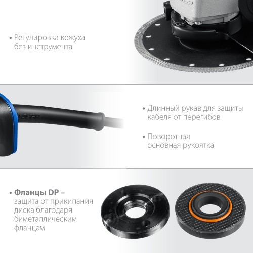 ЗУБР 2000 Вт, d180 мм, УШМ, Профессионал (УШМ-П180-2000 п)