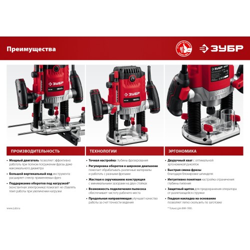 ЗУБР 1650 Вт, 50 мм, универсальный фрезер (ФМ-1650)