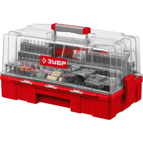 ЗУБР 242 предмета, 130 Вт, набор мини-насадок с гравером (ЗГ-130ЭК H242)