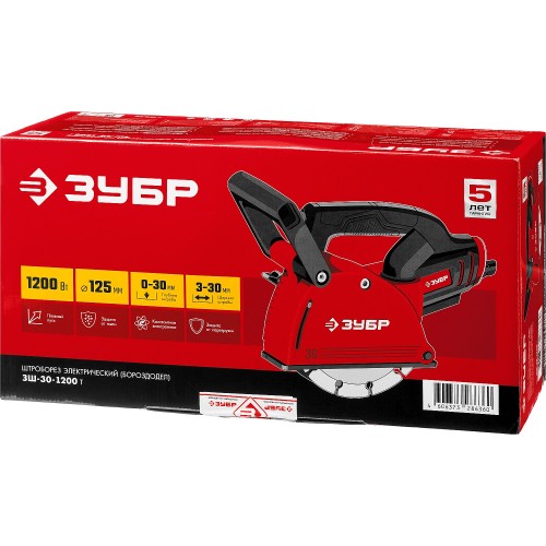 ЗУБР d 125 мм, 1200 Вт, 30 мм, штроборез (бороздодел) (ЗШ-30-1200 Т)
