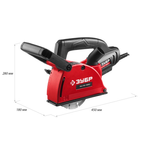ЗУБР d 125 мм, 1200 Вт, 30 мм, штроборез (бороздодел) (ЗШ-30-1200 Т)