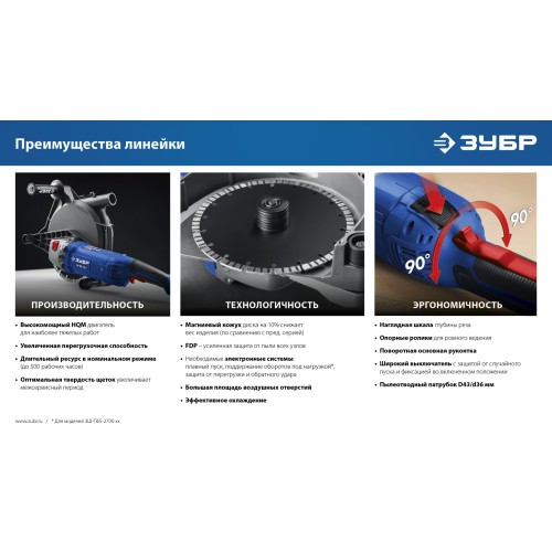ЗУБР d 230 мм, 2700 Вт, 65 мм, штроборез (бороздодел), метал. ящик, Профессионал (ЗШ-П65-2700 ПСТК)