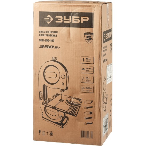 ЗУБР 190 мм, 350 Вт, ленточная пила (ЗПЛ-350-190)