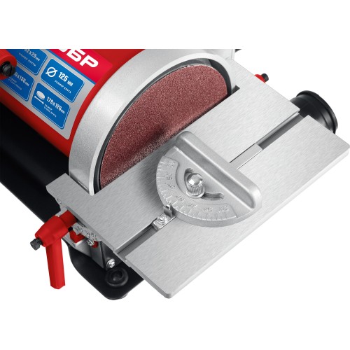 ЗУБР d 125 мм, 25 х 762 мм лента, 330 Вт, тарельчато - ленточный шлифовальный станок (ЗШС-330)