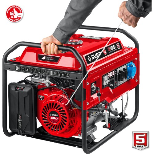 ЗУБР 8000 Вт, бензиновый генератор с электростартером (СБ-8000Е)