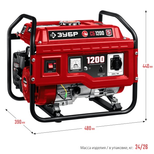 ЗУБР 1200 Вт, бензиновый генератор (СБ-1200)