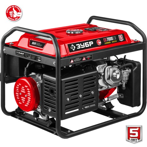 ЗУБР 7000 Вт, 380 / 220 В, бензиновый генератор с электростартером (СБ-7000Е-3)