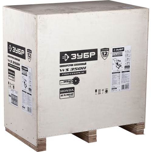 ЗУБР диск 350 мм, 115 мм макс. рез, бензиновый швонарезчик (резчик швов), Профессионал (ЗШБ-350 Х)