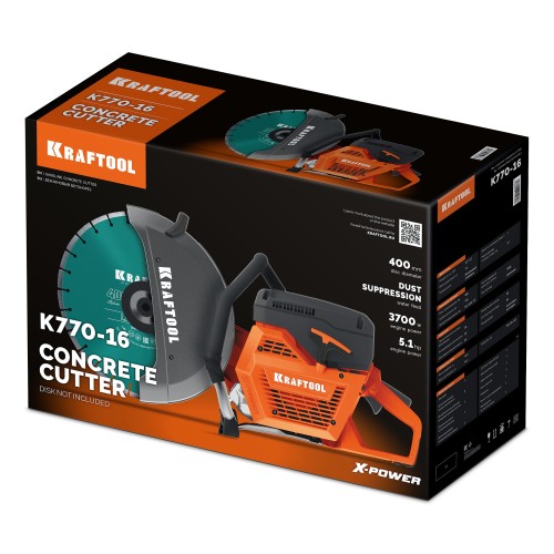 KRAFTOOL 3700 Вт, 400 мм, без диска, бензорез по бетону (бетонорез) (K770-16)