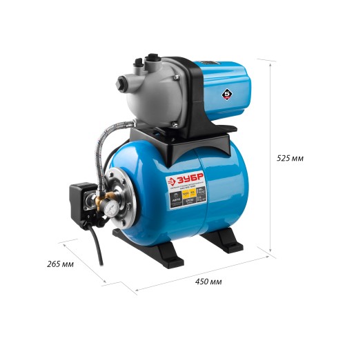 ЗУБР 1200 Вт, бак 20 л, автоматическая насосная станция (НАС-М3-1200)